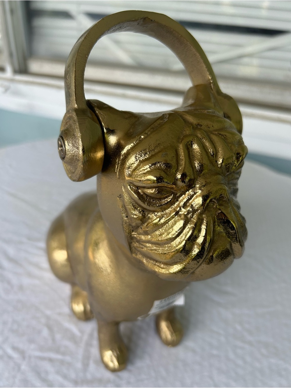 NEW Z Gallery Rare Bulldog Gold Color With Headphones No Longer In Production. - Picture 7 of 8